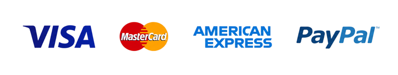 Métodos de pago disponibles: Visa, Mastercard, American Express y PayPal para sesiones online